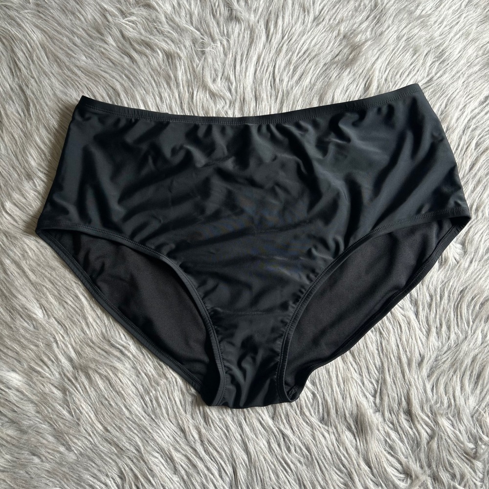 Time And Tru Swimsuit Strappy Bottoms Womens Size 2X (20W-22W) Black Swimwear - Picture 1 of 4